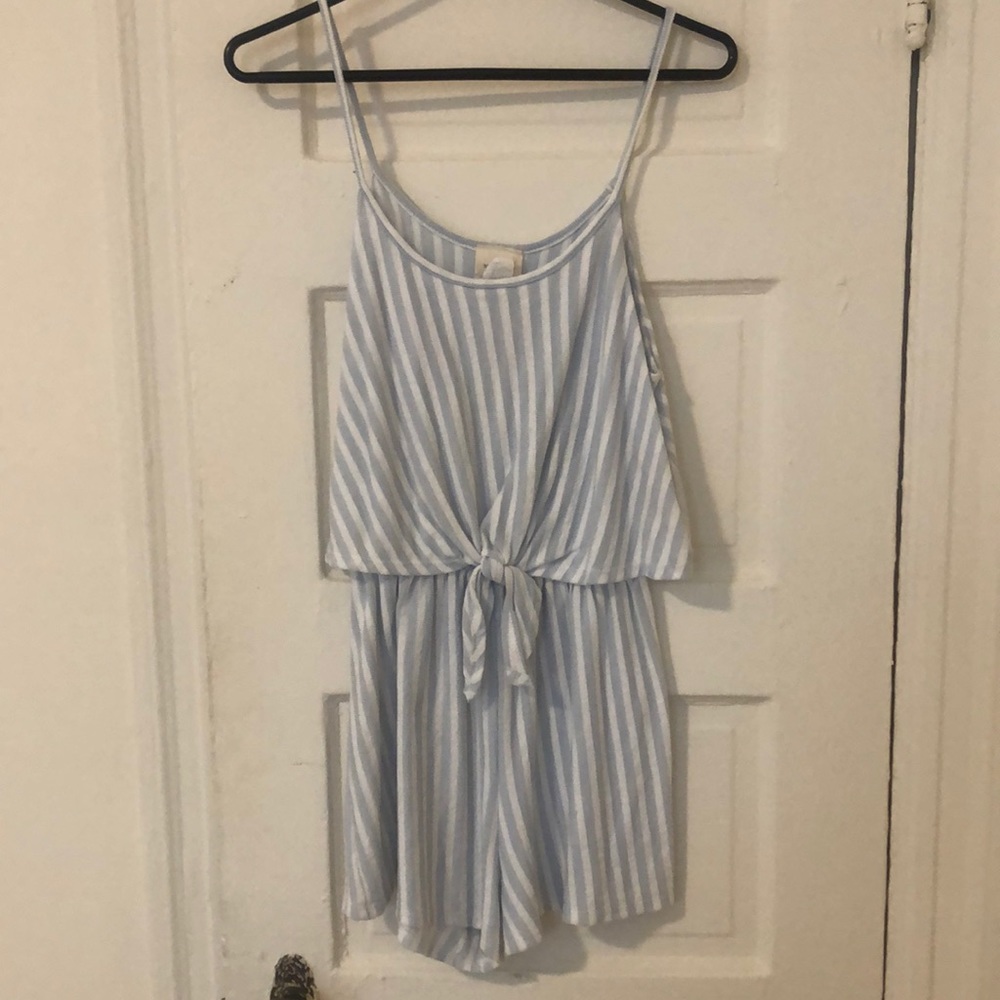 Caution to the Wind. Small. Blue and white stripe